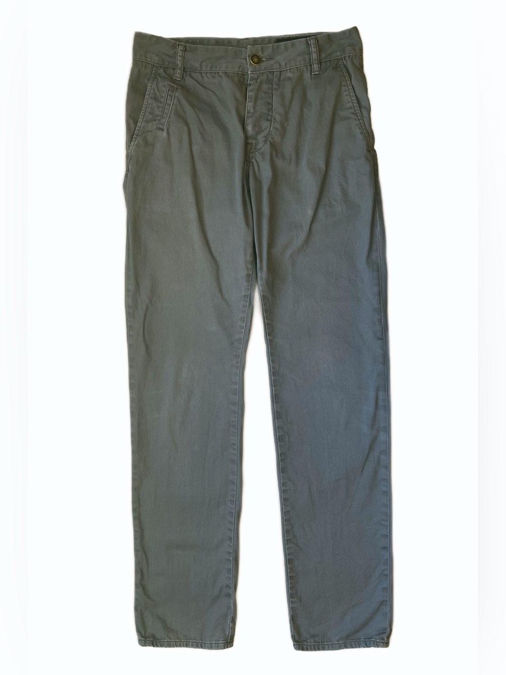 AllSaints Men's Stove Fit Pants W28 Gray Cotton Stretch Trousers